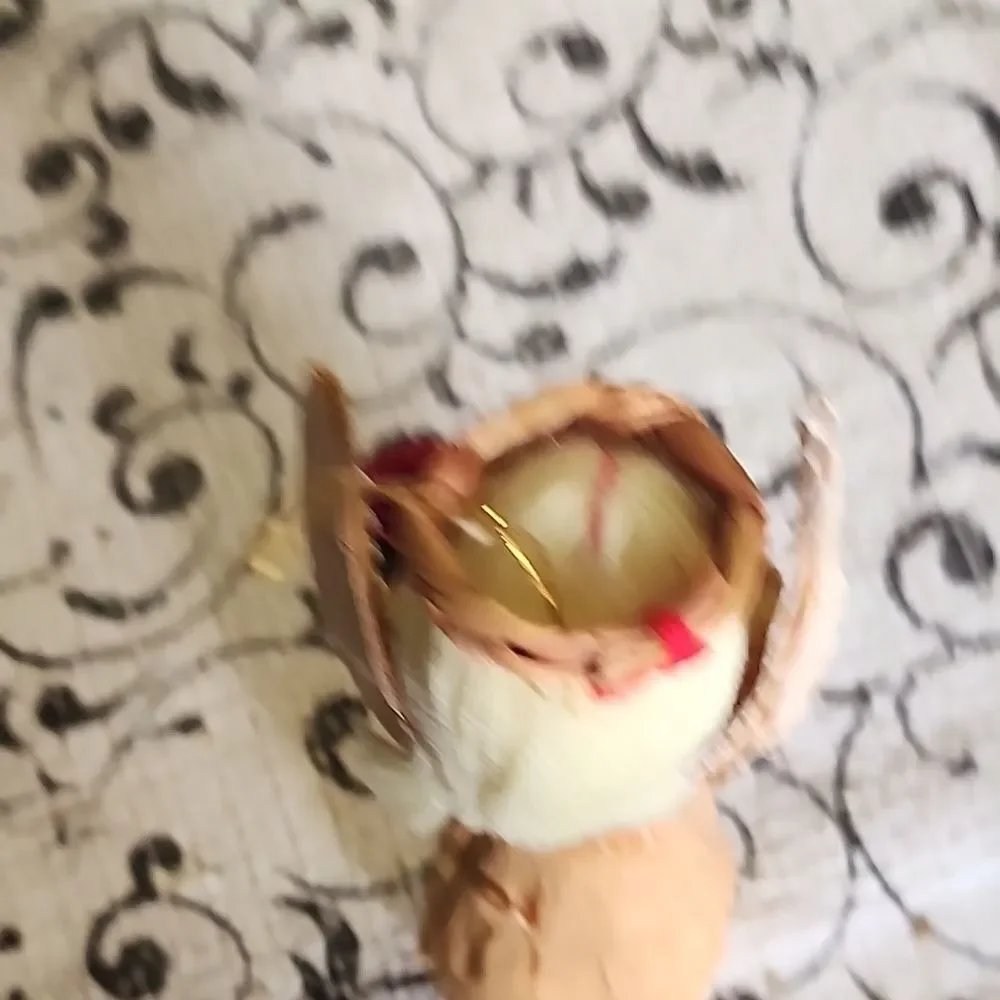 Straw Angel Ornament with Pink Flowers